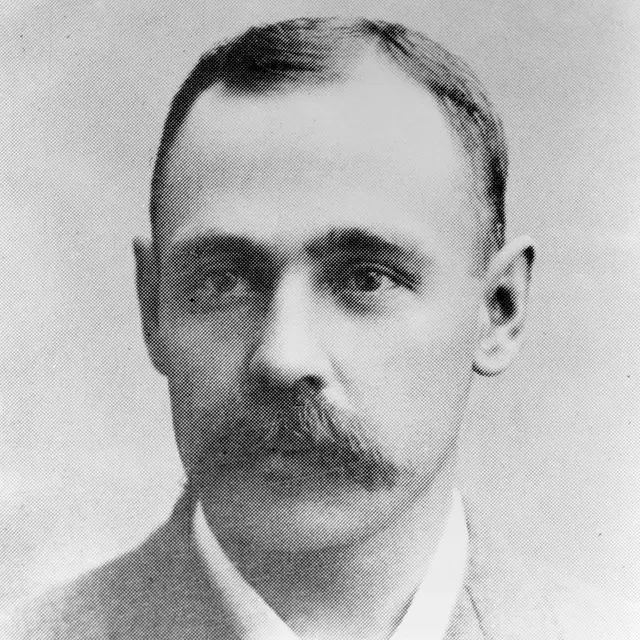 Hand-tinted archive portrait of Frederic Billings